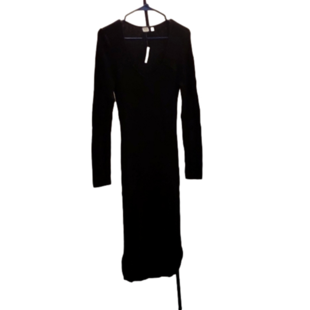 GAP Sweetheart Sweater Midi Dress, Size L, Charcoal Heather Gray No longer NWT